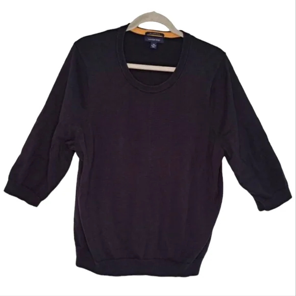 Lands' End Half Sleeve Supima Cotton Pullover Sweatshirt Plus Size 1X - Picture 1 of 5